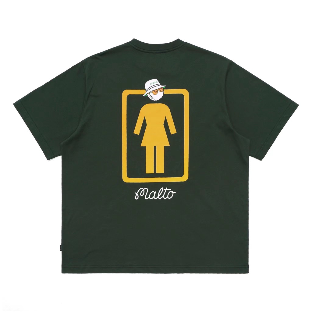 Áo Thun Tay Ngắn Dáng Rộng In Họa Tiết GOLF MALBON Thời Trang Cho Nam Và Nữ