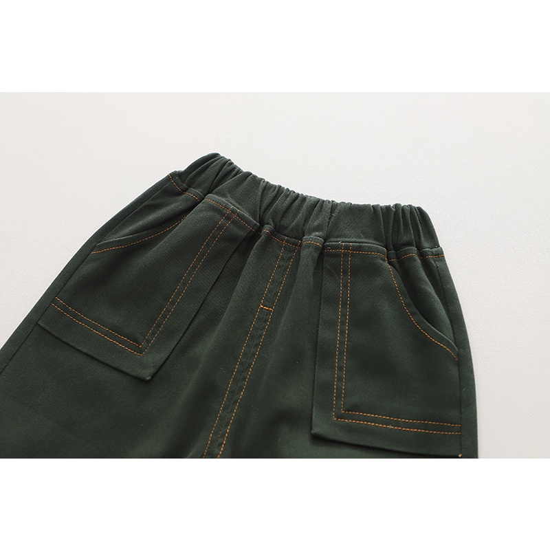 Bộ Áo Sơ Mi Tay Dài + Quần Dài In Họa Tiết Gấu Hoạt Hình Phong Cách Hàn Quốc Thời Trang Mùa Xuân Cho Bé Trai / Gái 80-120cm