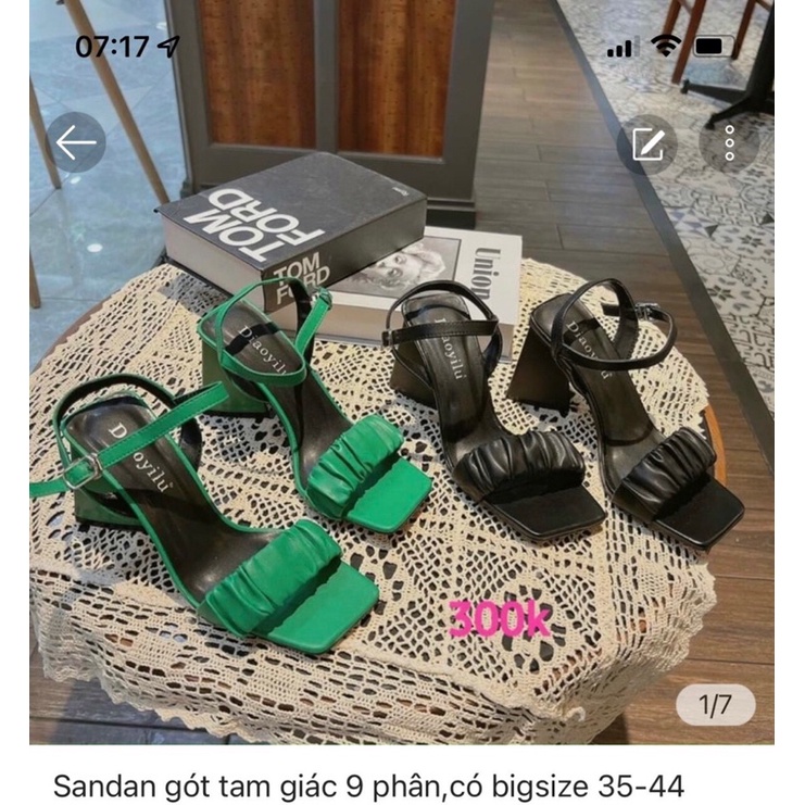 Gót quai nhúng cao 7p gót tam giác siêu xinh có big size 35-45