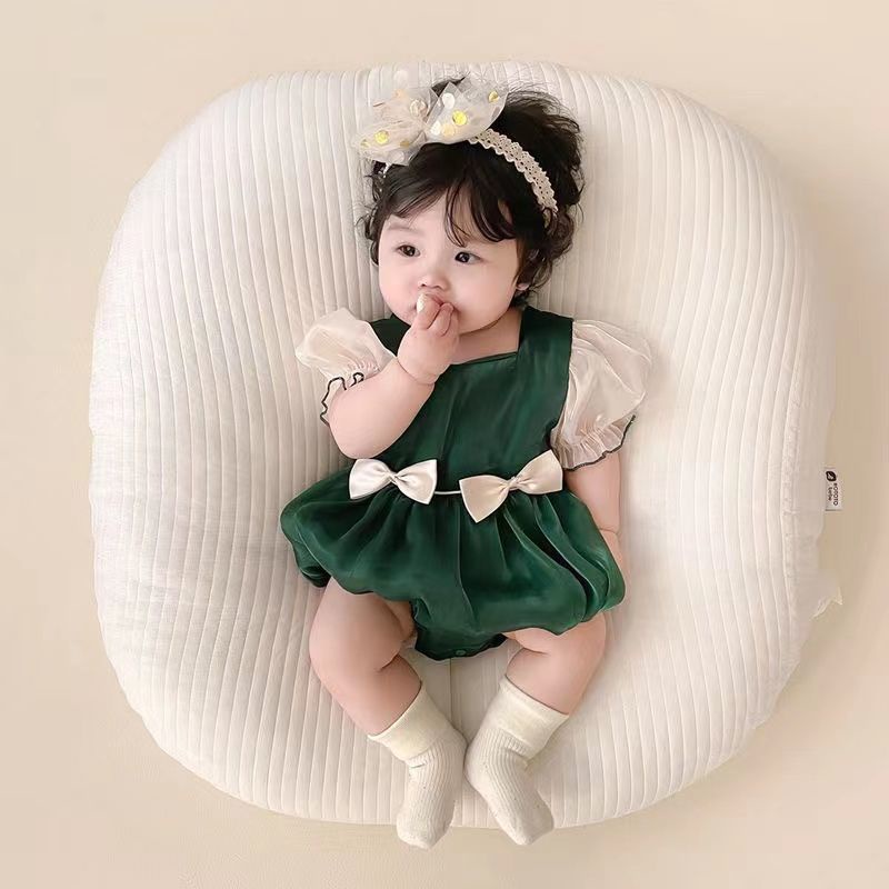 body chip bé gái đầm body Áo Thun Tay Ngắn Phong Cách Hoàng Cung Thời Trang Mùa Hè Cho Bé Gái Sơ Sinh Kèm Túi Xách 100 Ngày