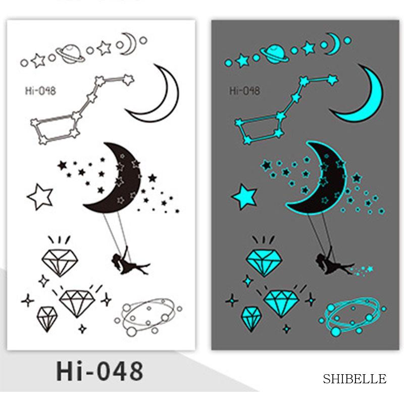 Nhãn dán hình xăm tạm thời Dạ Quang chống nước cho nam và nữ