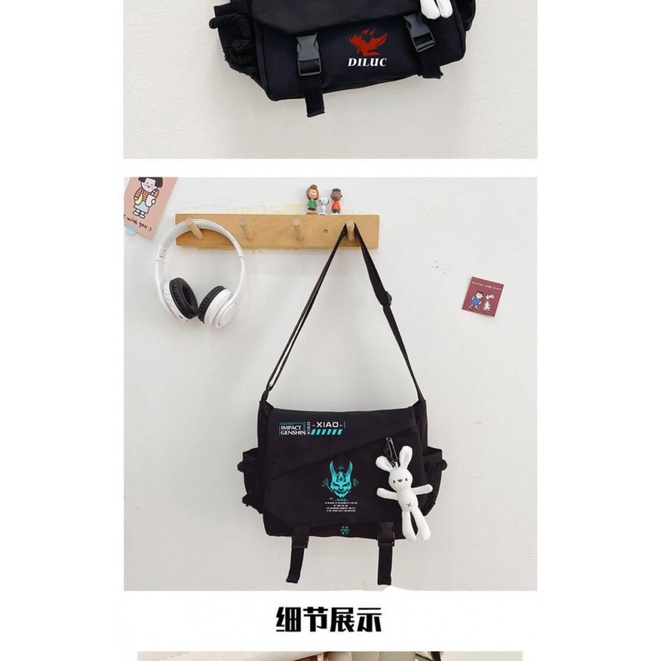 ★Genshin Impact★Anime nghiêng túi sinh viên chức năng thể thao túi xách công suất lớn cho nam giới