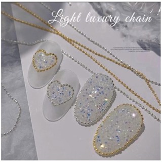 Dây xích bi DẸT trắng-vàng