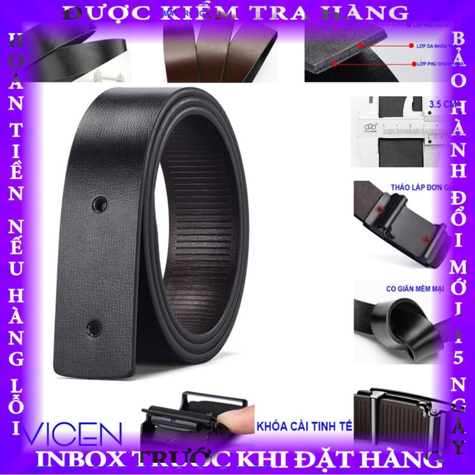 Thắt Lưng Nam Da Mềm Cao Cấp VICENZO Khóa Tự Động Hợp Kim Chống Rỉ Dây Luồn Trong Tinh Tế Cam Kết Lỗi 1 Đổi 1 hanthanh