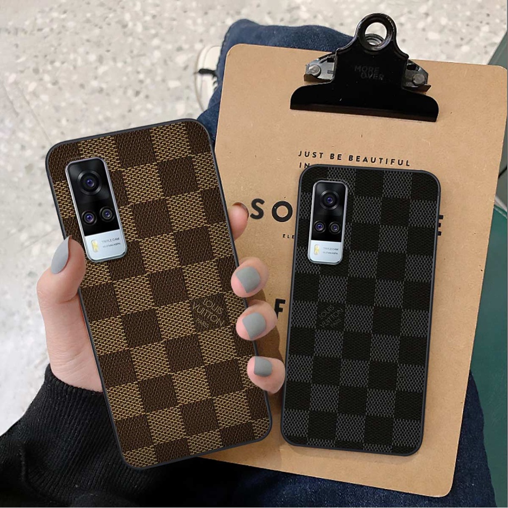 Ốp lưng Vivo Y51 2020 hình caro, thời trang hàng hiệu cao cấp, vỏ ốp rẻ đẹp