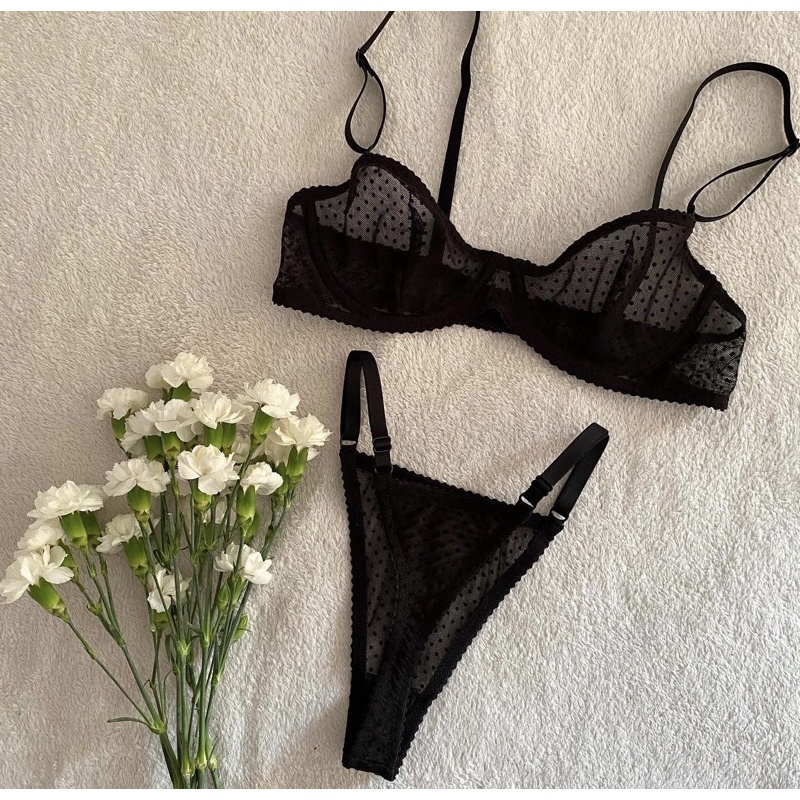 Áo Lót Ren Lưới Xuyên Thấu Đen Áo Ngực Có Gọng Không Mút TIMIN WORKSHOP | BigBuy360 - bigbuy360.vn