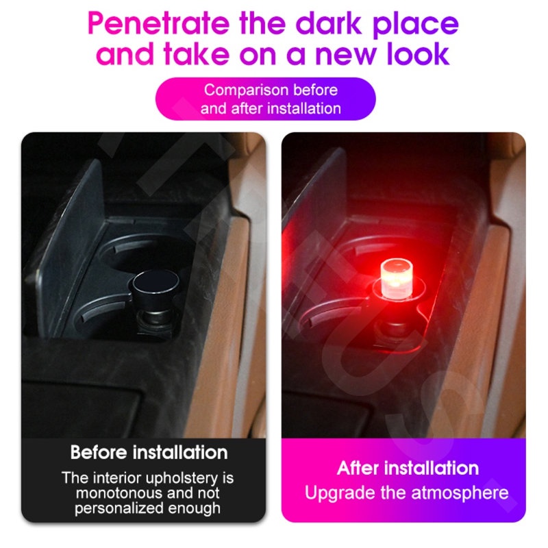 1 Đèn LED USB Tự Động Trang Trí Nội Thất Xe Hơi Peugeot 206 208 207 307 308 2008 3008 508 408 5008