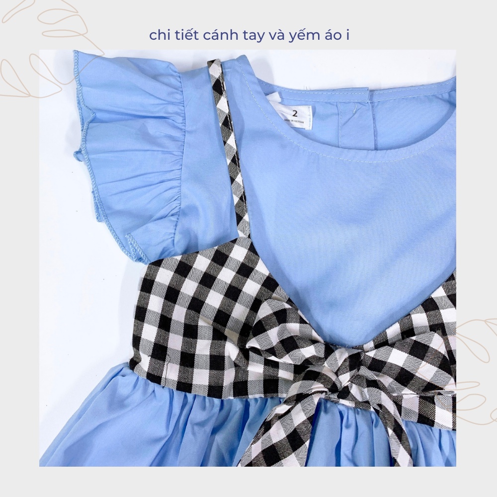 Đầm cho bé gái chất vải kate rớt vai xòe điệu đáng yêu - JJ Kids