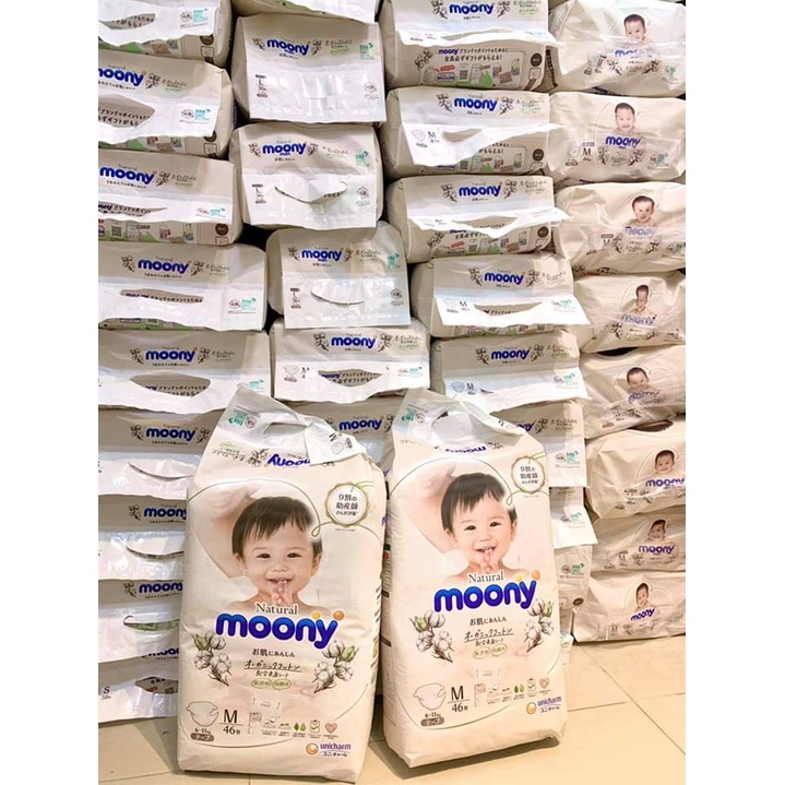 Bỉm Moony Natural trắng nội địa cao cấp đủ size cho bé