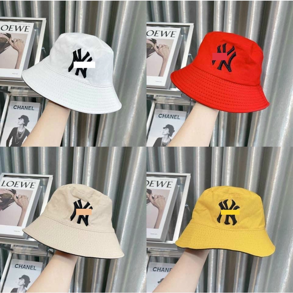 Mũ bucket NY, nón tròn rộng vành hai mặt form unisex nam nữ chất cotton nhiều màu - N11