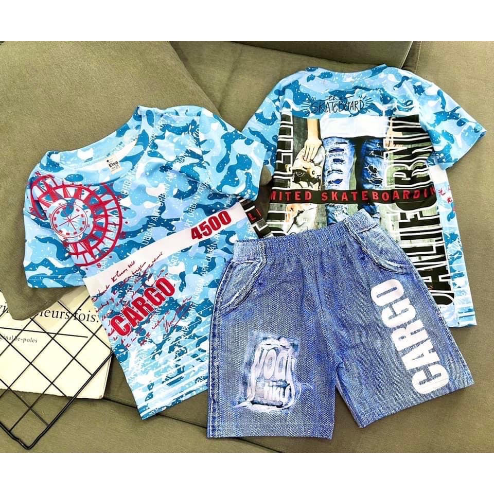 Bộ đồ bé Trai in hình 3D HOT TREND chất vải dày mịn thoáng mát được các bé yêu thích BTM12