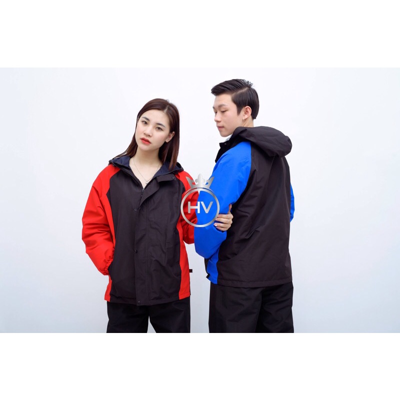 (Free Ship)Áo mưa bộ 2 lớp kiêm áo gió chất liệu vải GoreTex chống thấm nước tuyệt đối-Tặng kèm túi đựng
