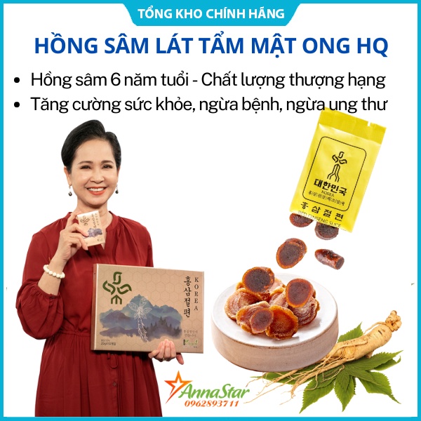 Hồng Sâm Thái lát Tẩm Mật Ong, Chính hãng Hàn Quốc Cao Cấp - 6 Năm Tuổi, Dẻo, Thơm, Hộp Sang Trọng - Bồi Bổ Sức Khỏe