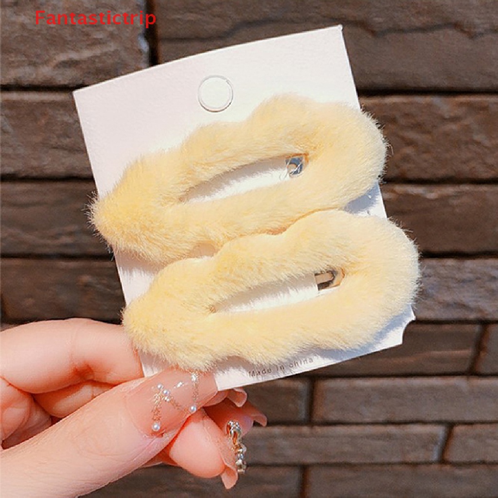 Kẹp Tóc Đính Lông Nhung Đơn Giản Chất Lượng Cao Cho Nữ