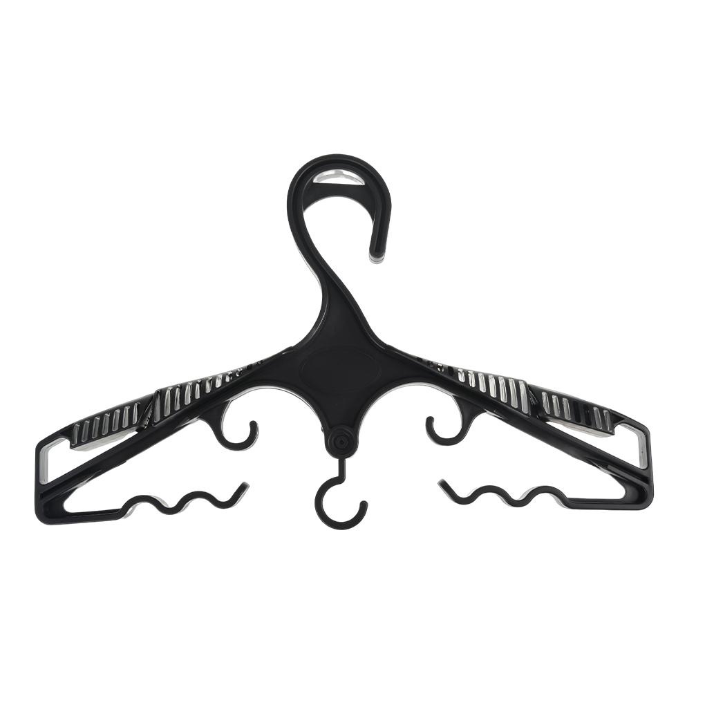 (runbu) Móc Treo Quần Áo Bằng Nhựa Màu Đen Thương Hiệu Mới Chịu Tải Nặng Dùng Ngoài Trời Không Cần Khoan Lỗ Thông Dụng