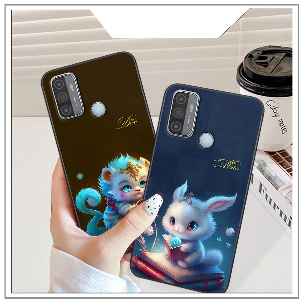 Ốp Oppo A53 in hình silicon dẻo 12 con giáp học sinh  cute - đáng yêu, chống shock chất lượng