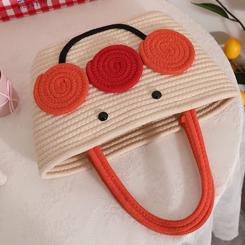 Túi Xách Mua Sắm Bằng Vải cotton Dệt In Hoạt Hình Dễ Thương Cho Nữ