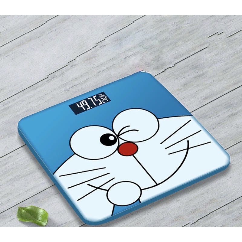 Cân điện tử gia đình trẻ em người lớn màn hình LCD hoạ tiết Doraemon c