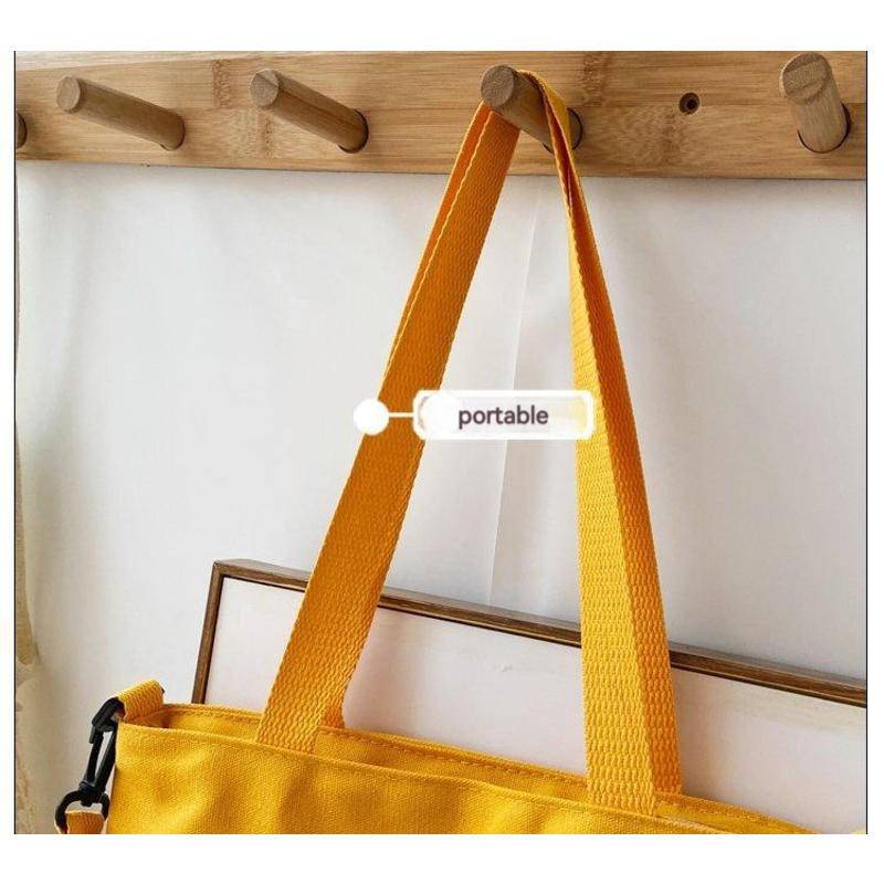 Túi Xách Canvas Sức Chứa Lớn Kiểu Dáng Đơn Giản Thời Trang Cho Nữ