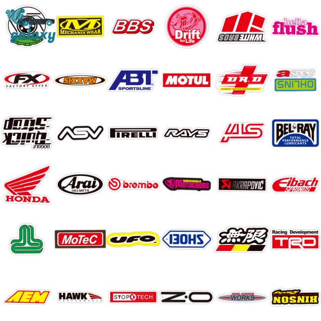 Galaxy Bộ 100 Miếng Dán Trang Trí Xe Hơi / Mô Tô Tự Dính Tháo Rời Được In Logo