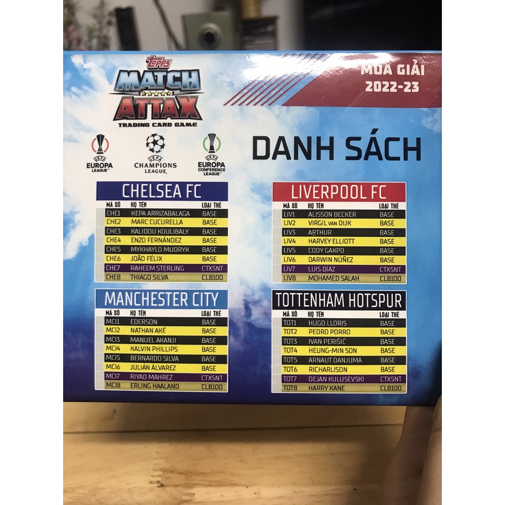 MỚI - BST Thẻ in Match Attax Ngoại Hạng Anh 22/23 phiên bản Việt hoá