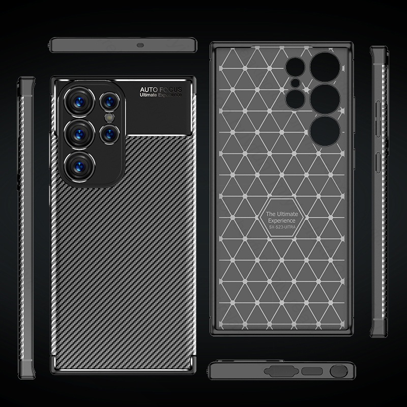 Ốp Điện Thoại Sợi Carbon Nhám Cho Samsung Galaxy S22 Ultra S21 S20 Plus Note20 S23 + S23 Ultra