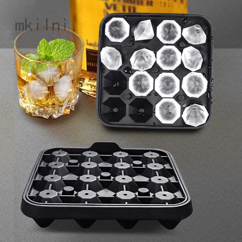 1 Khuôn Làm Đá 16 Ô Hình Viên Kim Cương 3D Bằng Silicone