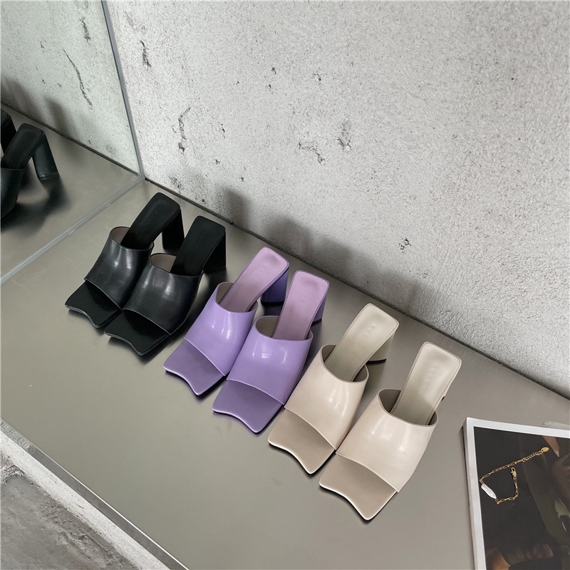 Dép Cao Gót Mũi Vuông Phong Cách Âu Mỹ Thời Trang Mùa Xuân Mới 2023 Cho Nữ