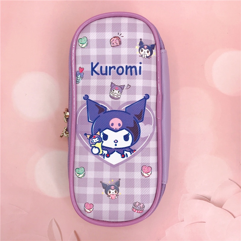 Túi Đựng Bút Bằng Da PU Có Khóa Kéo Họa Tiết Melody Kuromi Hello Kitty Cinnamoroll Pochacco Cho Học Sinh