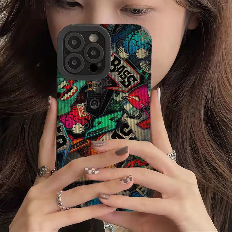 Ốp Điện Thoại Mềm Chống Sốc In Hình Quái Vật graffiti Cho iphone 6 / 7 / 8plus 11pro max 11 12 / 13 / 14 promax x max / 15promax