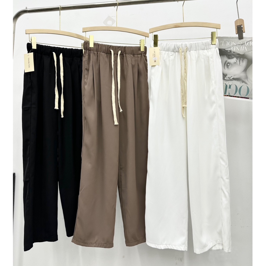 Quần suông hai biên mịn, quần thể thao Culottes suông cá tính 3 màu năng động trẻ trung 889 Kozoda Q30