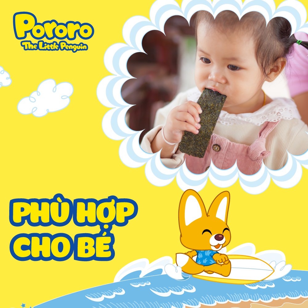 Rong biển ăn liền Pororo snack rong biển khô Hàn Quốc - Umee babycare
