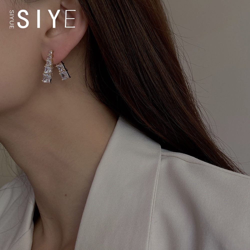 Bông Tai Đính Đá Zircon Thời Trang Dành Cho Nữ