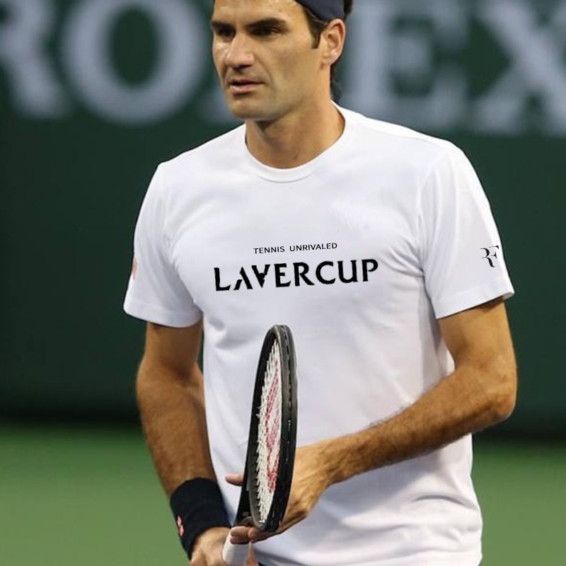 Áo Thun cotton Tay Ngắn Thể Thao Đánh tennis Federer Cup Laver Cup match team