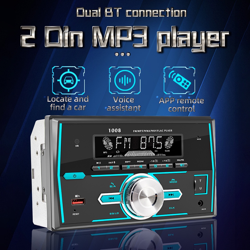 Máy Nghe Nhạc MP3 2 Din Kết Nối Bluetooth Cho Xe Hơi