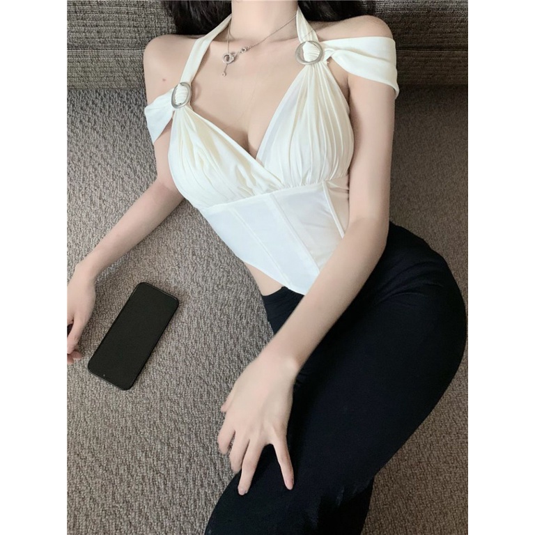 Áo Hai Dây Dáng Ngắn Thời Trang Mùa Hè Quyến Rũ Cho Nữ