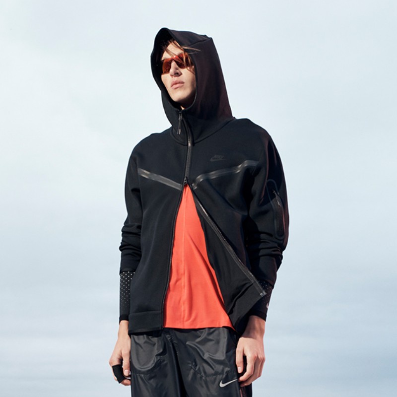 Áo Khoác Hoodie Nike 100% Cotton Phối Túi Khóa Kéo Bên Hông Đơn Giản Thời Trang Thu Đông Cho Nam Giới