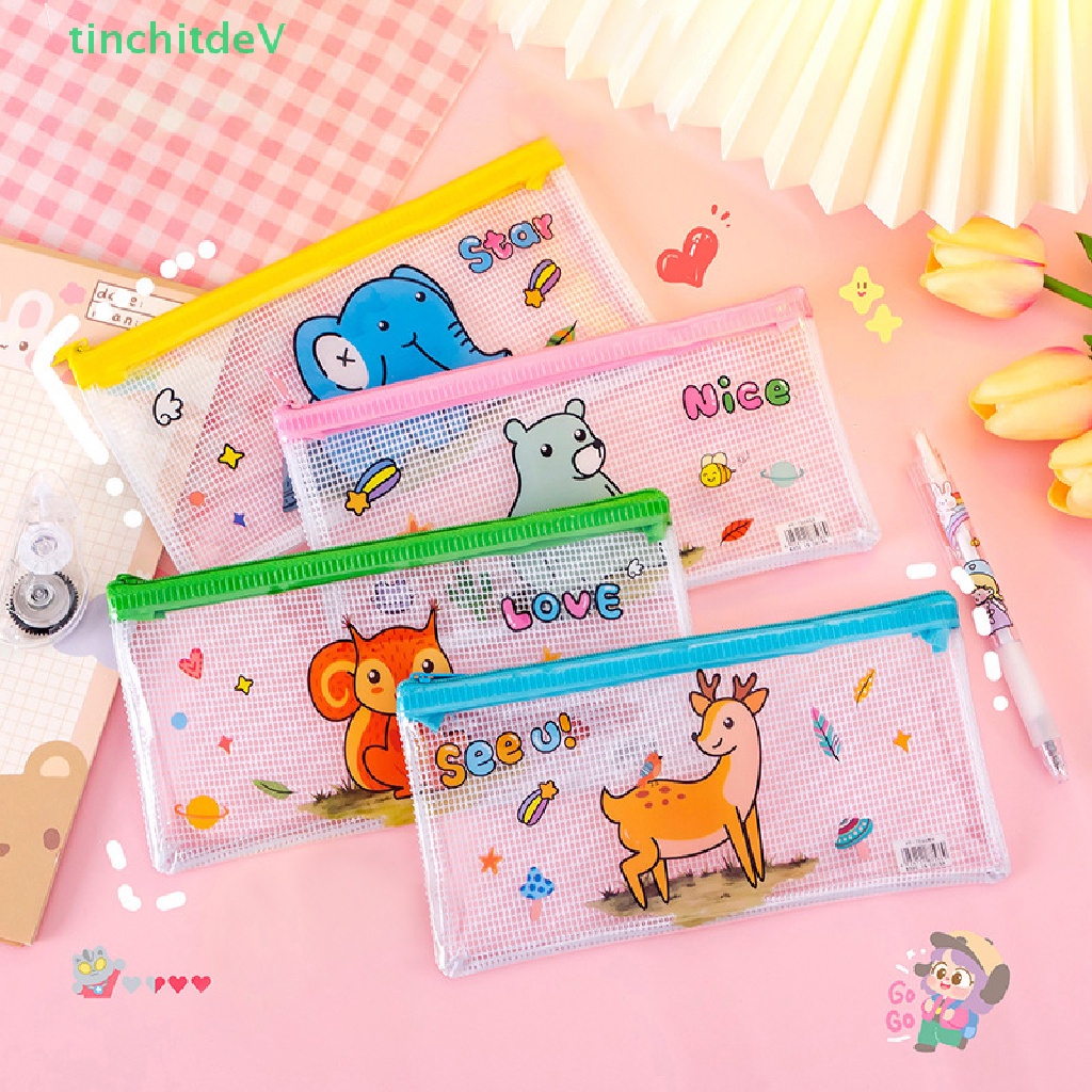 Túi Đựng Bút Bằng Pvc Trong Suốt Chống Nước Hình Động Vật Dễ Thương