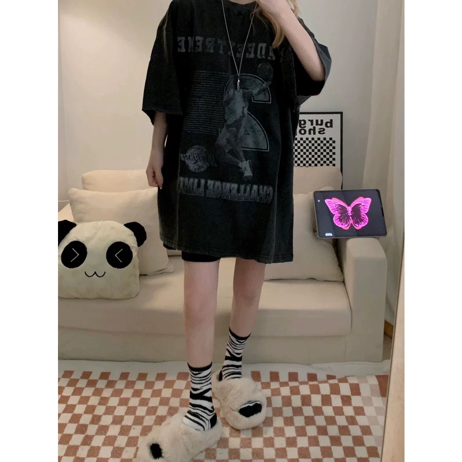 Áo Thun Wash Dáng Oversize Áo Phông Nam Nữ Cotton Co Giãn In Hình Mờ THUN WASH MỜ