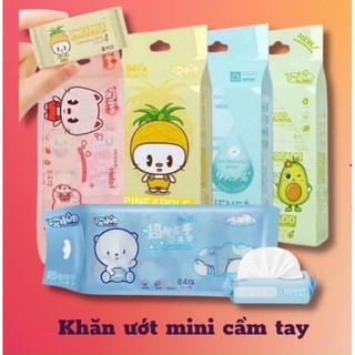Bịch 8 gói khăn ướt mini - giấy ướt mini không mùi