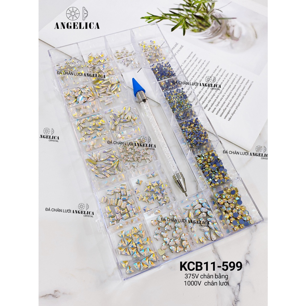 Khay đá nail chân bằng và chân lưới kèm phụ kiện móng ANGELICA KCB-599