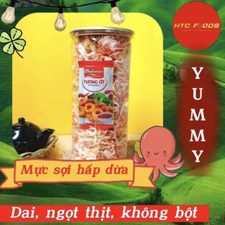 Mực sợi hấp nước dừa Nha Trang xé sợi loại 1, mực xé hấp cốt dừa thơm ngon hảo hạng, mực dai mềm, 250g/500g, HTC Foods