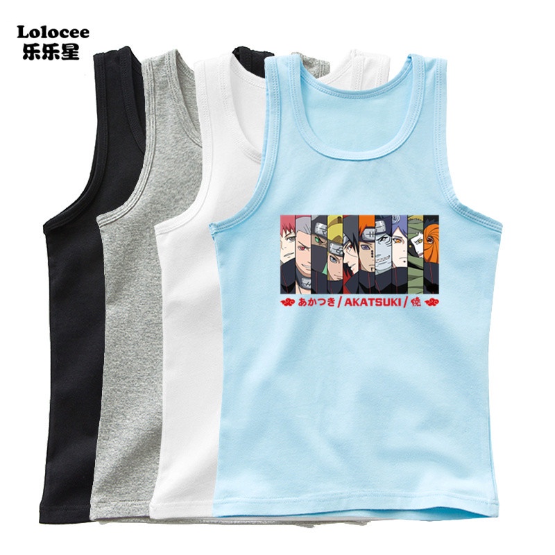 Áo Thun Cotton Không Tay In Hình anime naruto Nhật Bản Dành Cho Bé Trai Tuổi Teen