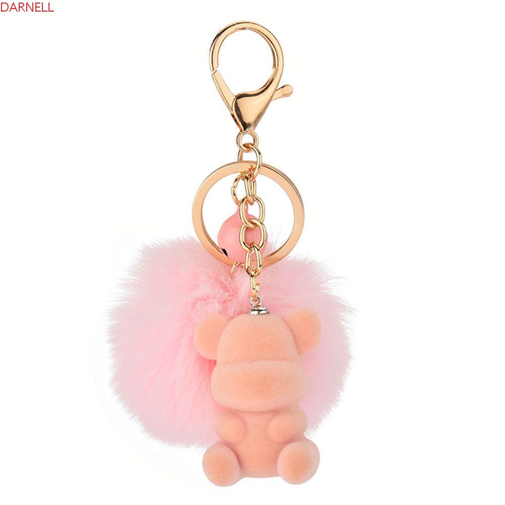 Móc Khóa Hình Gấu Phối Lông Dễ Thương