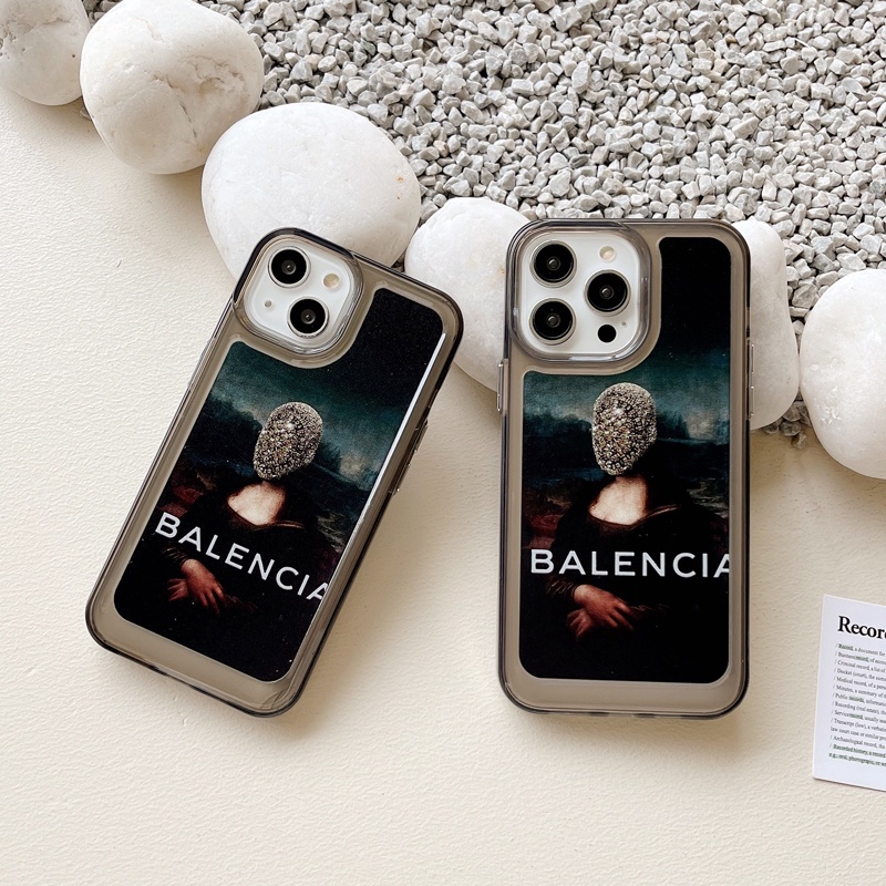 Ốp Điện Thoại In Hình Mona Lisa / Brown Balenciaga Thời Trang Sang Trọng Cho iPhone 14 13 12 11 Pro Max 14Plus X XS XR 11