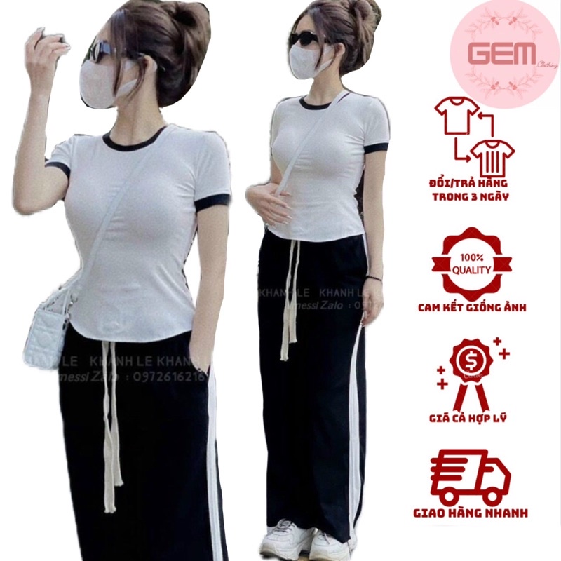 Set áo len tăm quần suông dài sọc trắng MPB HOTTREND 2023 ( ảnh thật ở cuối), bộ đồ nữ trơn basic