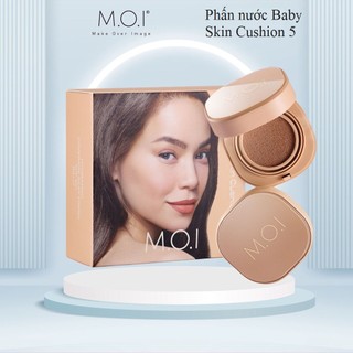 Phấn nước MOI Hồ Ngọc Hà kiềm dầu che khuyết điểm 5 in 1 M.O.I Cosmetics Baby Skin Cushion