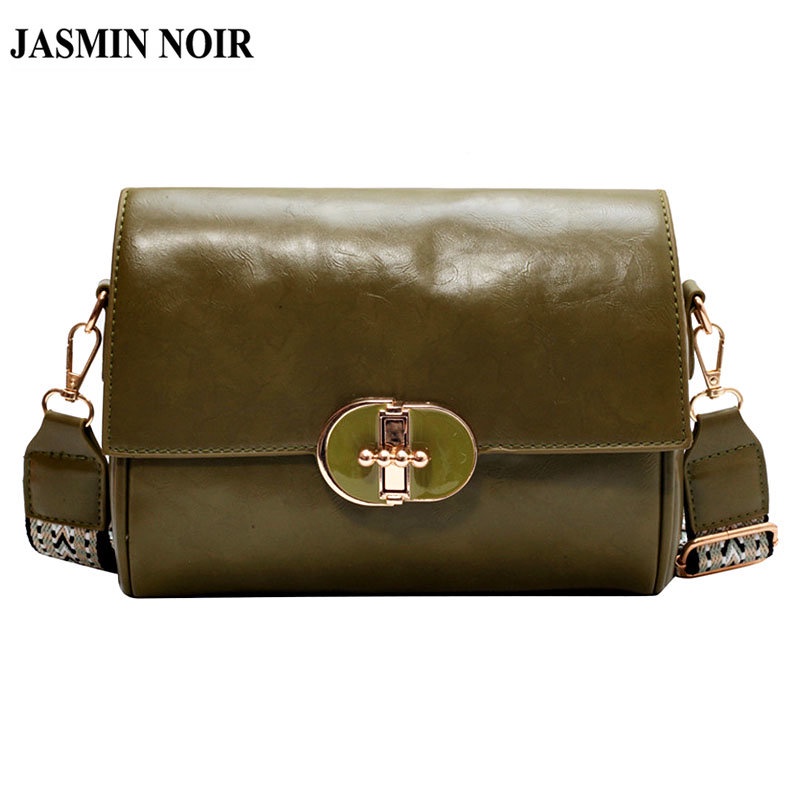 Túi Đeo JASMIN NOIR Chéo Vai Bằng Da PU Có Khóa Dành Cho Nữ