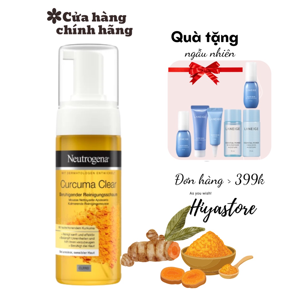 Sữa rửa mặt tạo bọt từ nghệ Neutrogena Calme Curcuma Mousse Nettoyante 150ml