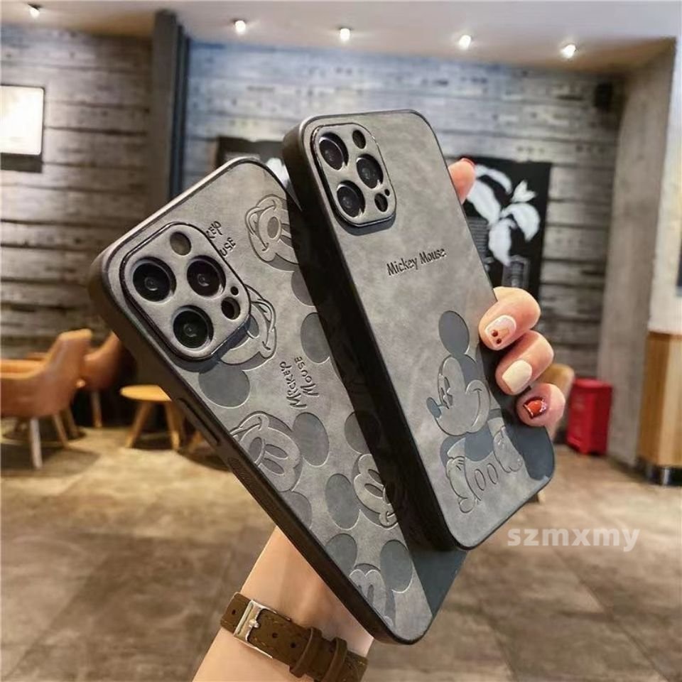Ốp Điện Thoại Da Hình Mickey 3D Cho Iphone 14 Pro Max 13 Pro Max 12 11 Mini X XS XR 7 8 Plus